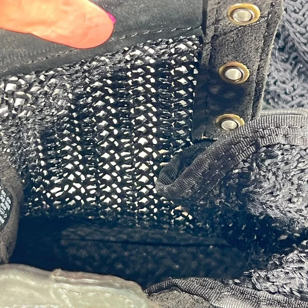 TImberland Womens Combat Boots Black Nubuck Open Weave Mesh Sz US 7.5 EU 38.5 - Picture 7 of 11